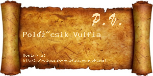 Polácsik Vulfia névjegykártya
